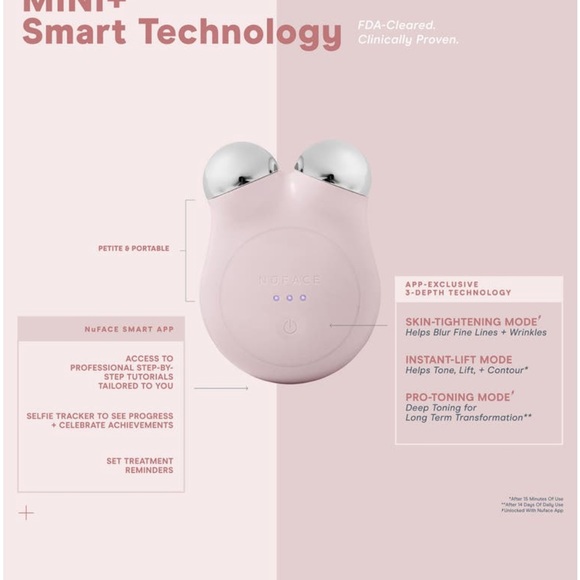 Nuface Mini+ Petite Facial Toning Device Microcurrent Skincare in Sandy Rose - Picture 10 of 10